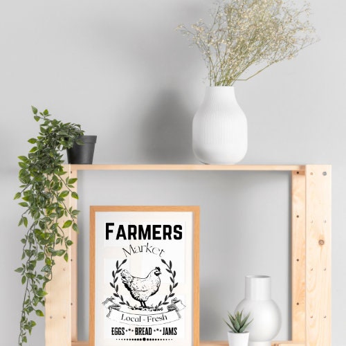 Farmhouse Kitchen Farmers market PNG JPEG digital download Printable Art downloadable Graphics Wall Art