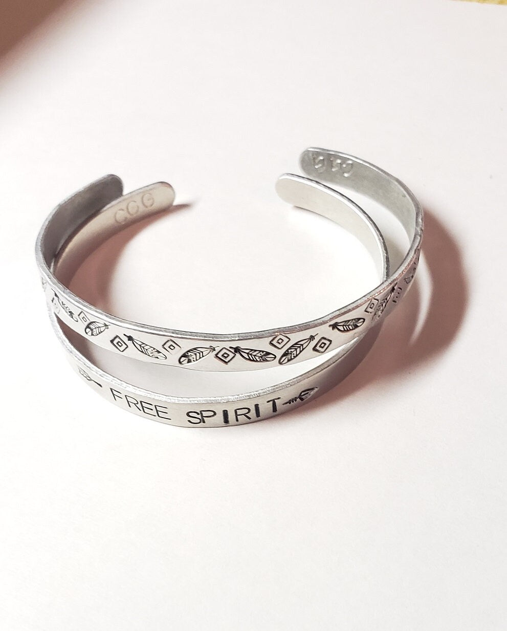 Free Spirit, Fearless, Brave, Inspirational Cuff, Hand stamped Bracelet, Silver