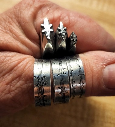 Barbed Wire ring, handmade, stamped, western, boho, cowgirl, lightweight