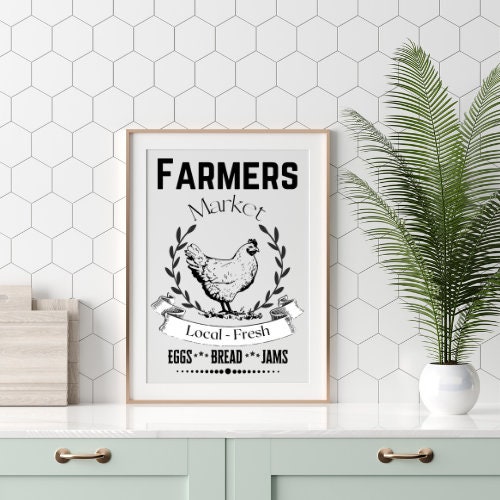 Farmhouse Kitchen Farmers market PNG JPEG digital download Printable Art downloadable Graphics Wall Art