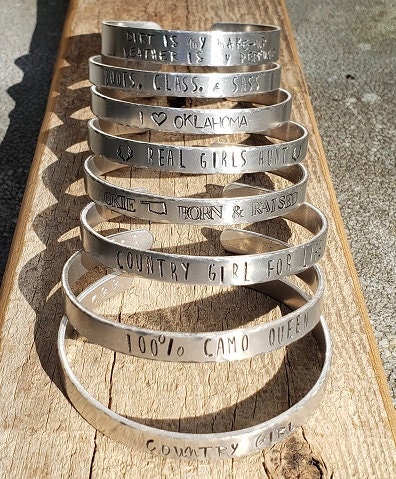 Pray more Worry Less, Fearless, Brave, Inspirational Cuff, Hand stamped Bracelet, Silver