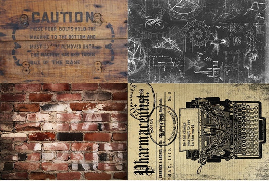 Industrial Project Blocks | Roycycled Decoupage Paper | Roycycled Treasures