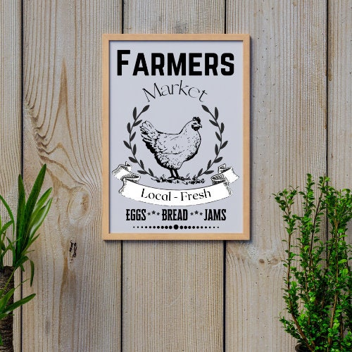 Farmhouse Kitchen Farmers market PNG JPEG digital download Printable Art downloadable Graphics Wall Art