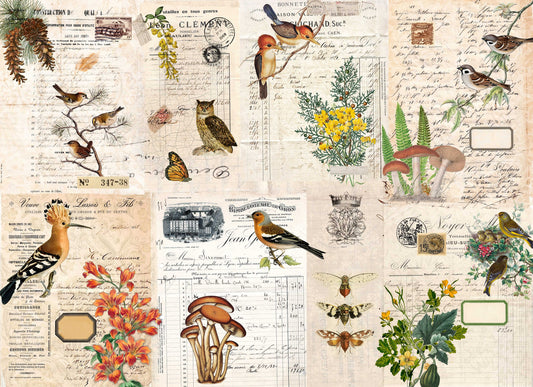 Fall Botanica Blocks | Roycycled Decoupage Paper | Roycycled Treasures