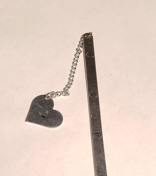 Personalized Bookmark, Metal Bookmark, Custom Bookmark, Hand stamped Bookmark, book lover gift, Aluminum bookmark, Hearts
