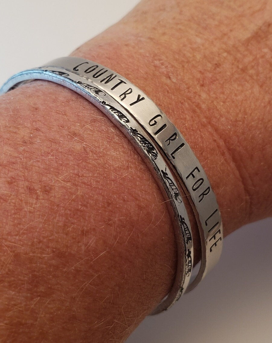 Okie Born & Raised Cuff, Metal stamped bracelets,western,boho,western style,cowgirl,country girl,southwest,western,rodeo,nfr