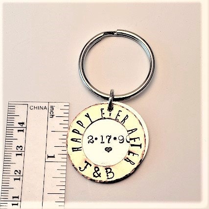 Modern Key chain,Hand Stamped, Men's key chain, Gift for man,Father's Gift,  Valentine's Gift Gift for Husband, Personalized Key chain