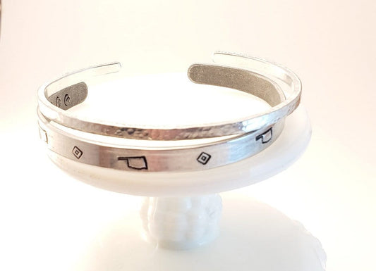 Oklahoma Jewelry, Southwestern hand stamped cuff bracelet, stamped cuff bracelet, southwestern bracelet, metal stamped bracelet
