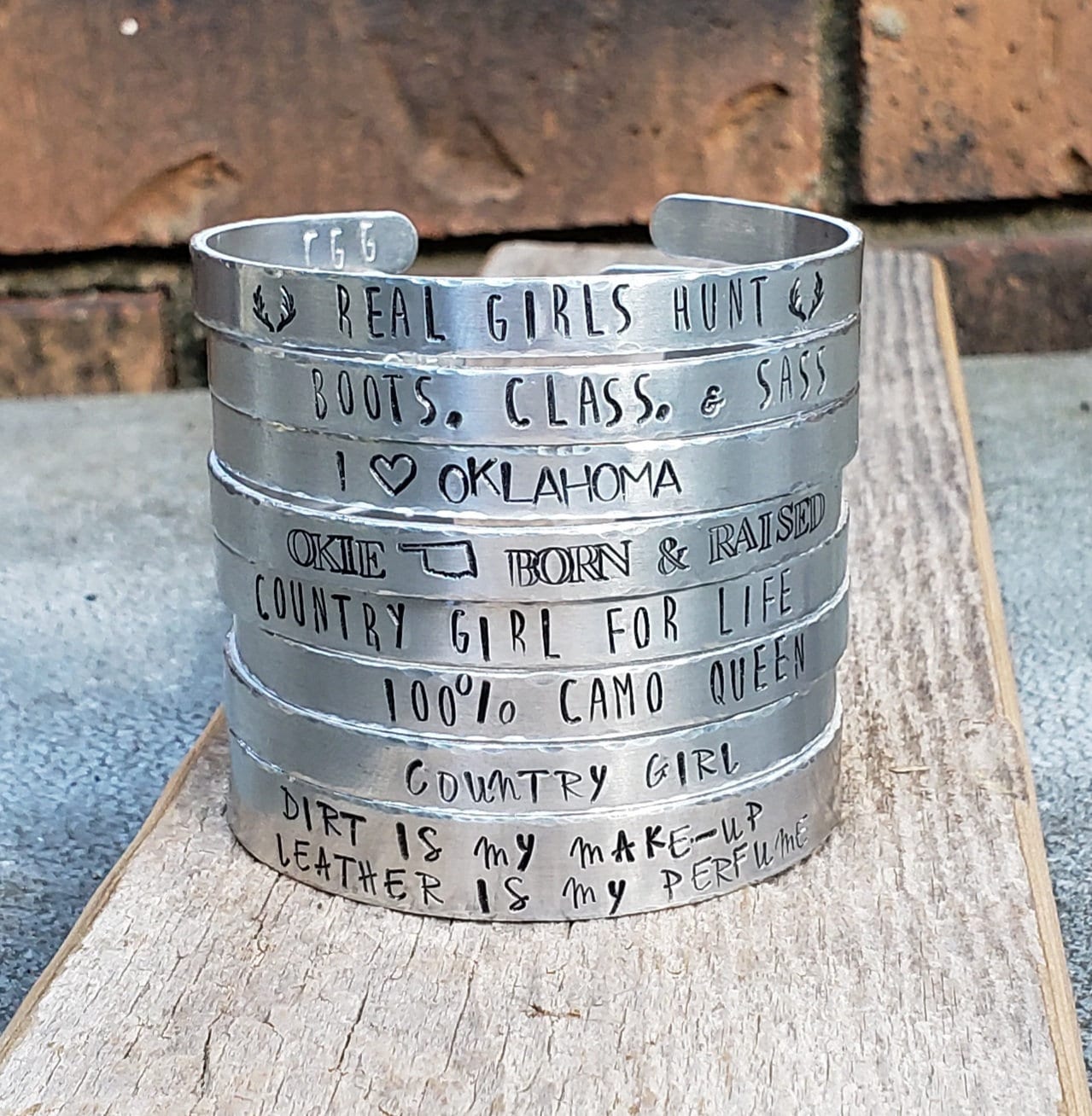 Okie Born & Raised Cuff, Metal stamped bracelets,western,boho,western style,cowgirl,country girl,southwest,western,rodeo,nfr