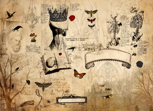 Dark Academia Masterboard | Roycycled Decoupage Paper | Roycycled Treasures
