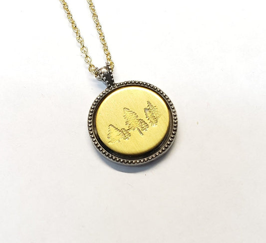Forest Necklace,  Nature Lover Necklace, Hand Stamped Necklace, Hiker/Camper Jewelry, Inner Peace, Strength