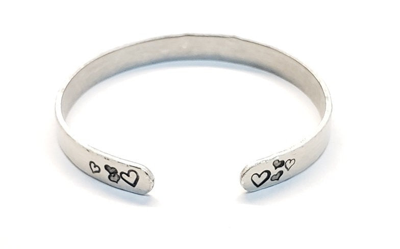 Truck with Hearts Cuff,  Truck Lovers Cuff, Hand Stamped Cuff, Truck/Heart Jewelry, Love Cuff, Valentine Gift